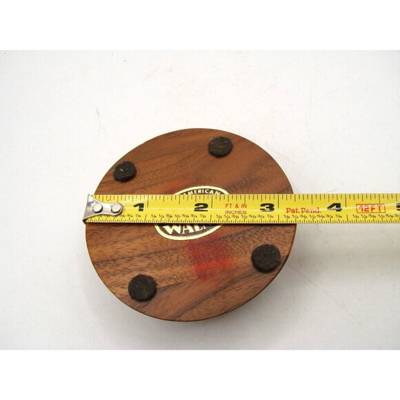 Solid American Walnut Candle Holder Round Wood Centerpiece Replacement ~3" Craft - Picture 8 of 10